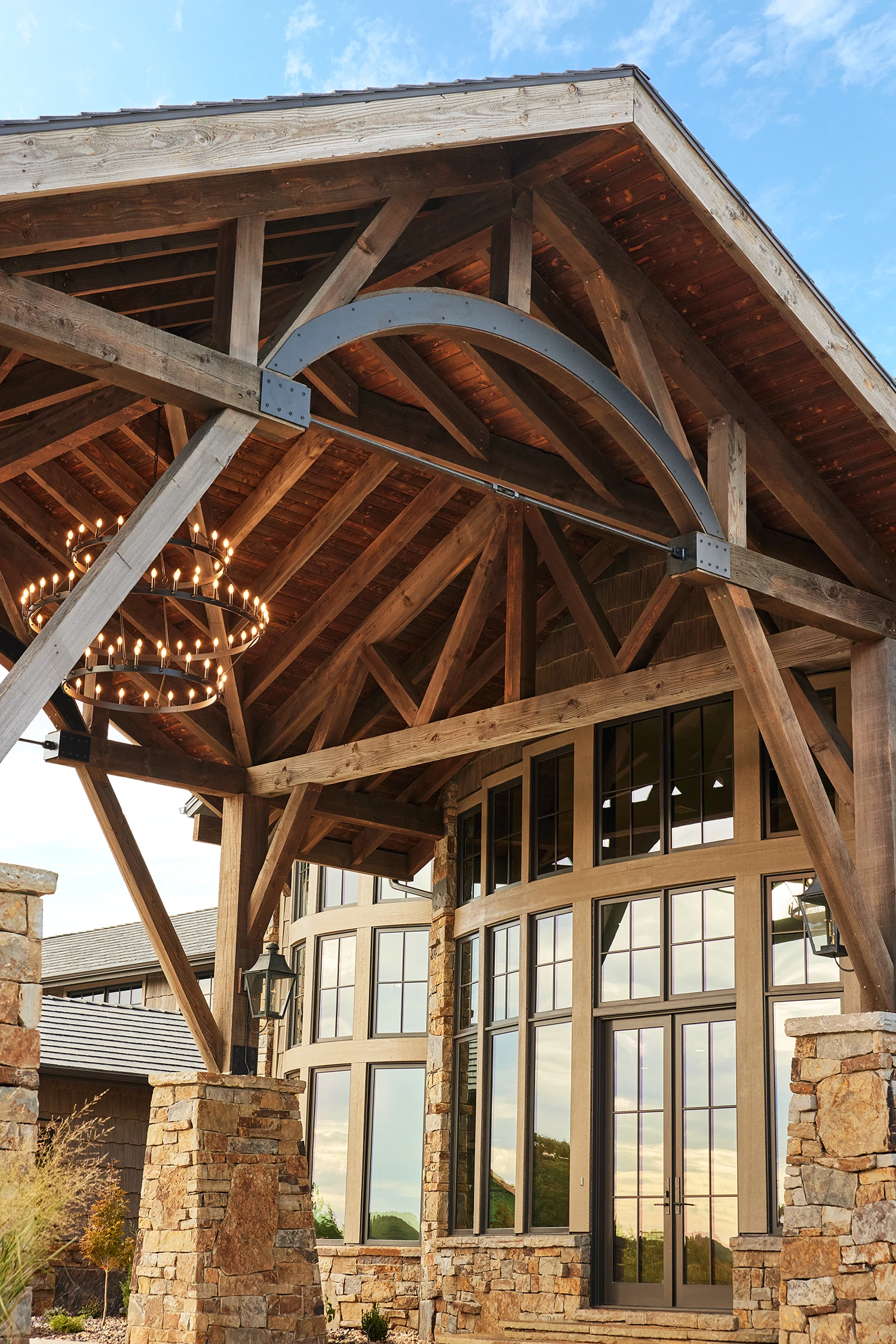 2 - Table Rock Lake Lodge _ Exterior Entry Timber Frame
